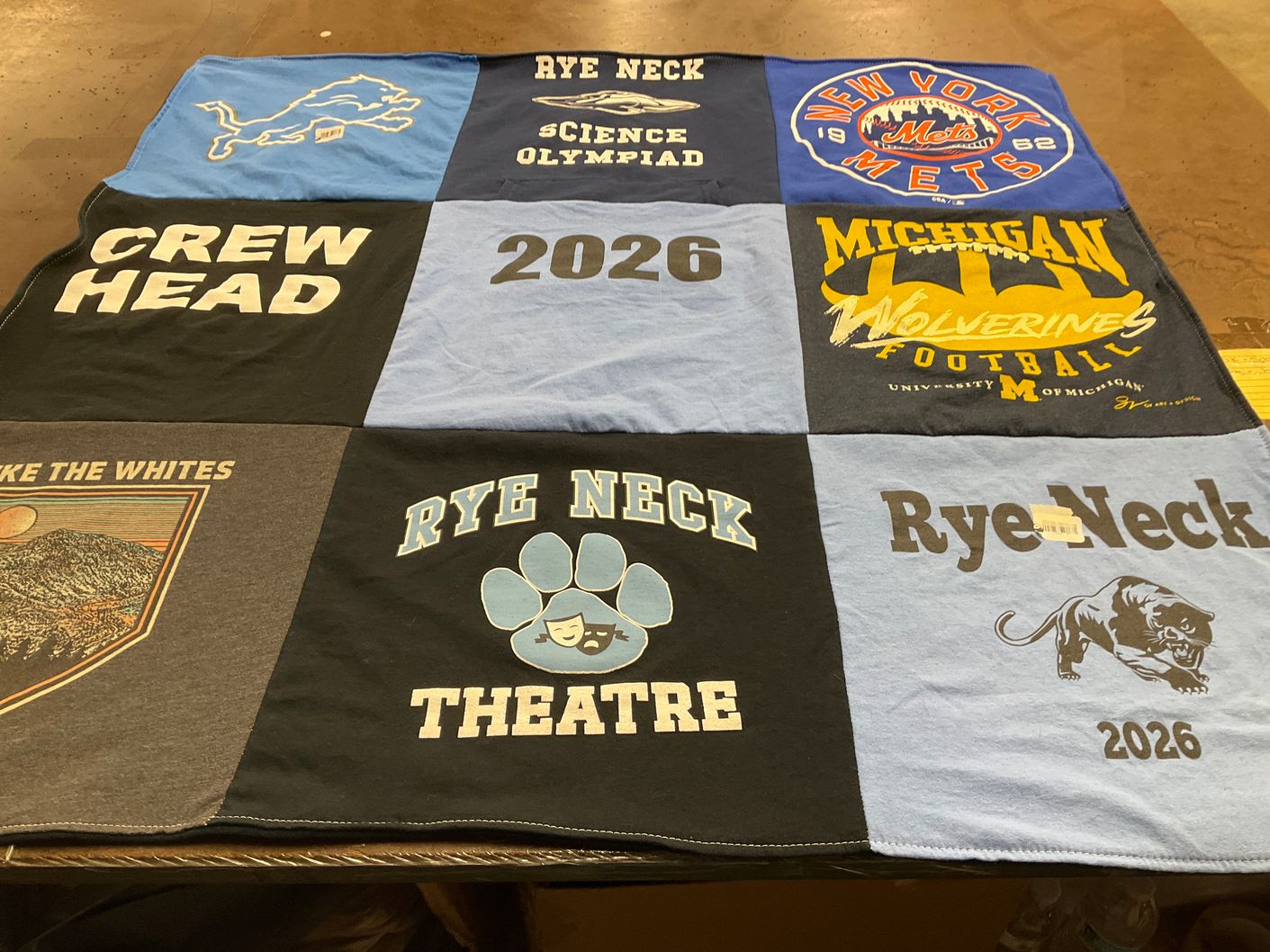 T-shirt quilt featuring new york mets, michigan wolverines football by Leah from NY