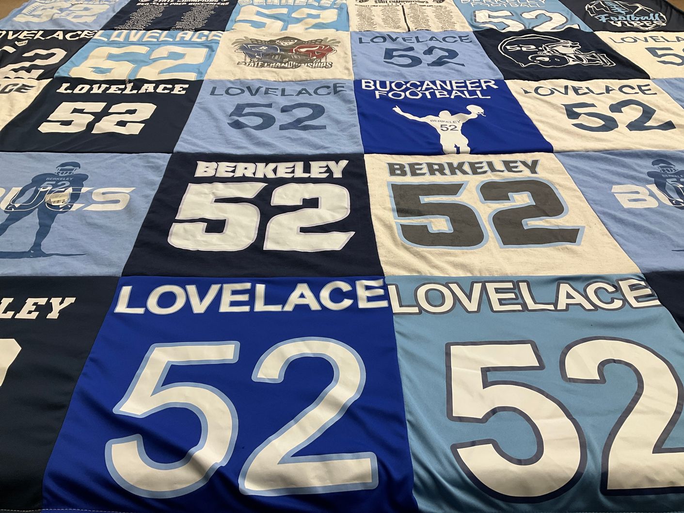 T-shirt quilt featuring berkeley preparatory school football by Debra from FL