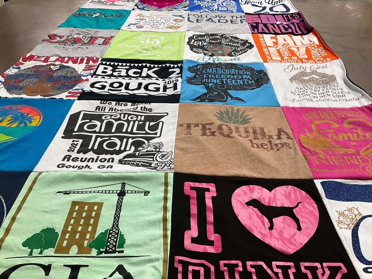 T-shirt quilt from clark atlanta university by Manessa from GA
