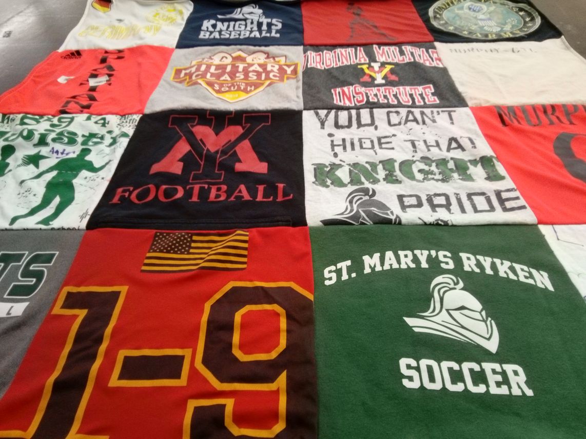 T-shirt quilt featuring st. mary's ryken high school soccer by Kenneth from MD