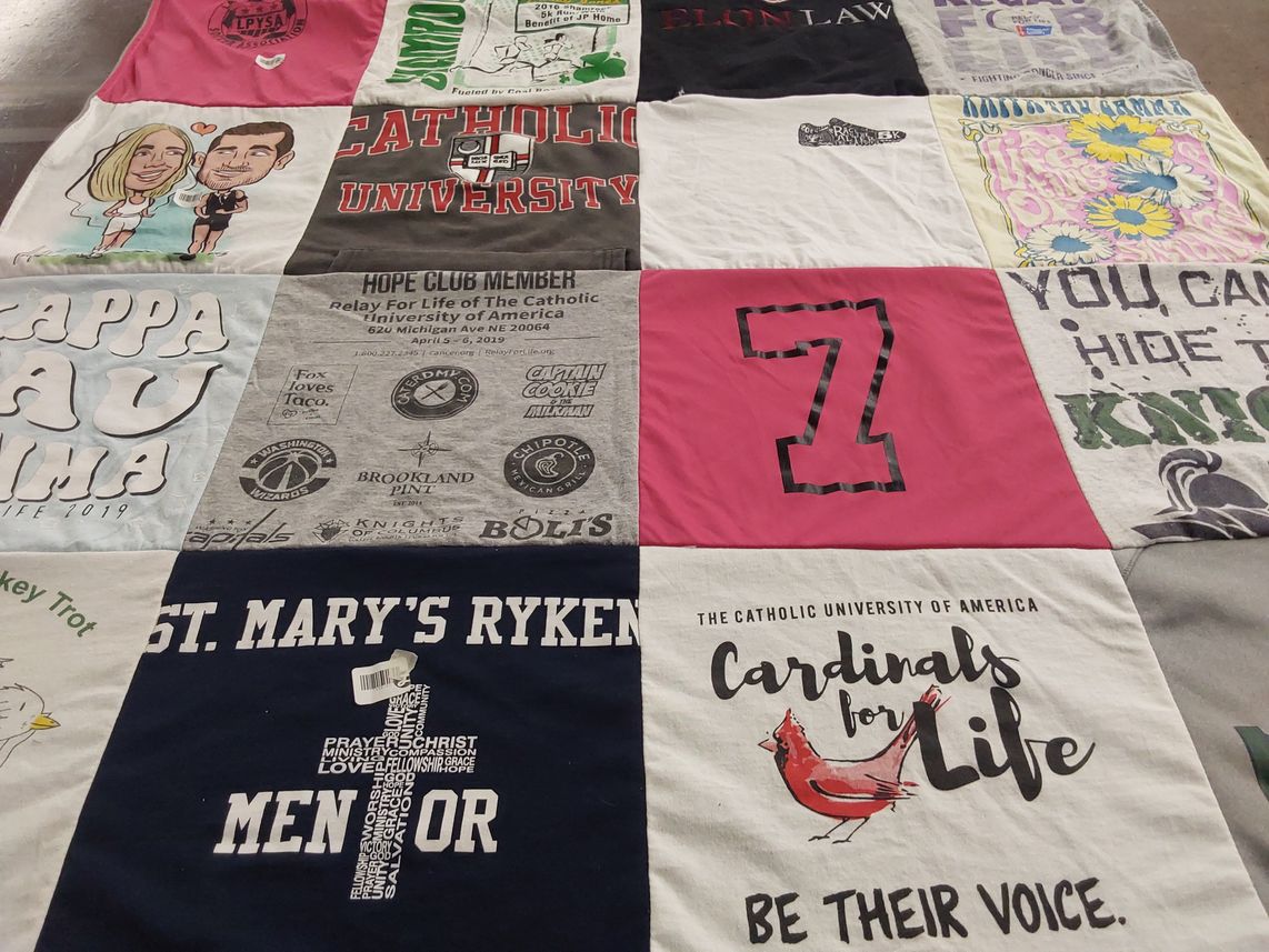 T-shirt quilt featuring catholic university of america by Kenneth from MD