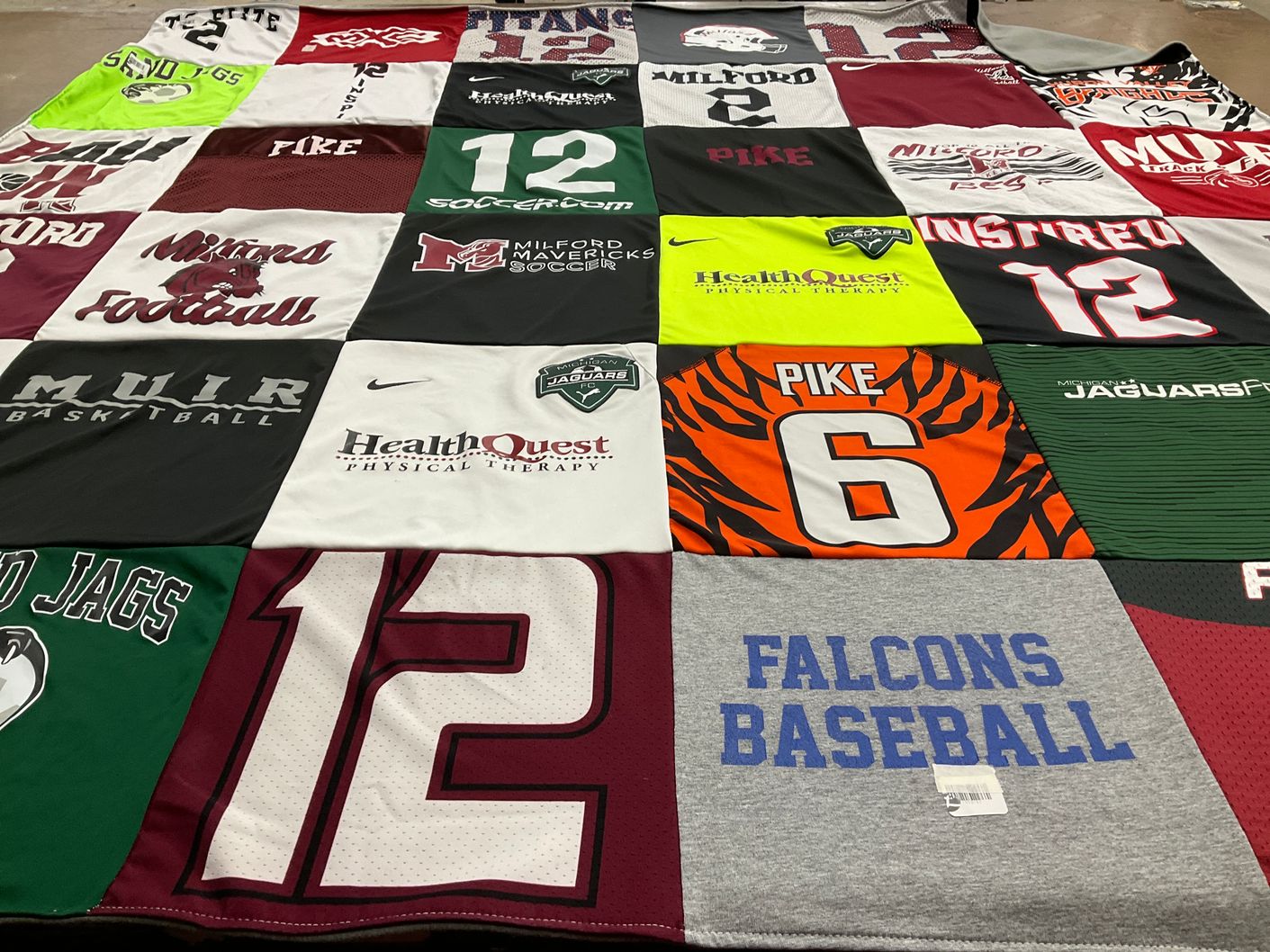 T-shirt quilt featuring milford mavericks soccer, milford titans football by Cassie from MI