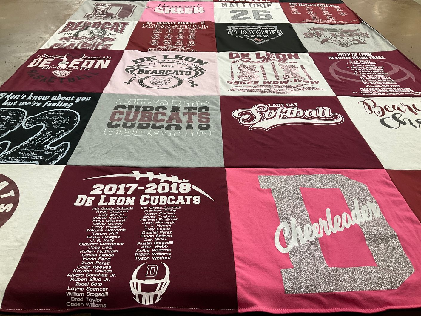 T-shirt quilt featuring de leon bearcats, de leon cubcats by Racheal from TX