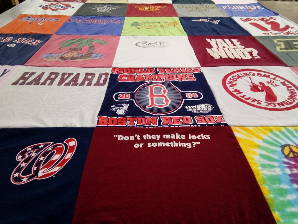 T-shirt quilt featuring boston red sox, washington nationals by Emily from MD