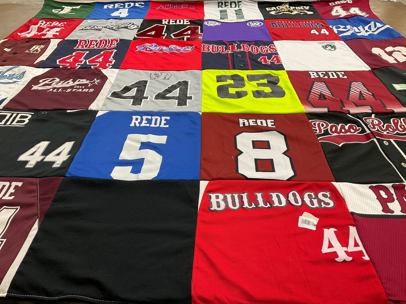 T-shirt quilt featuring central coast bulldogs by Tiffany from CA