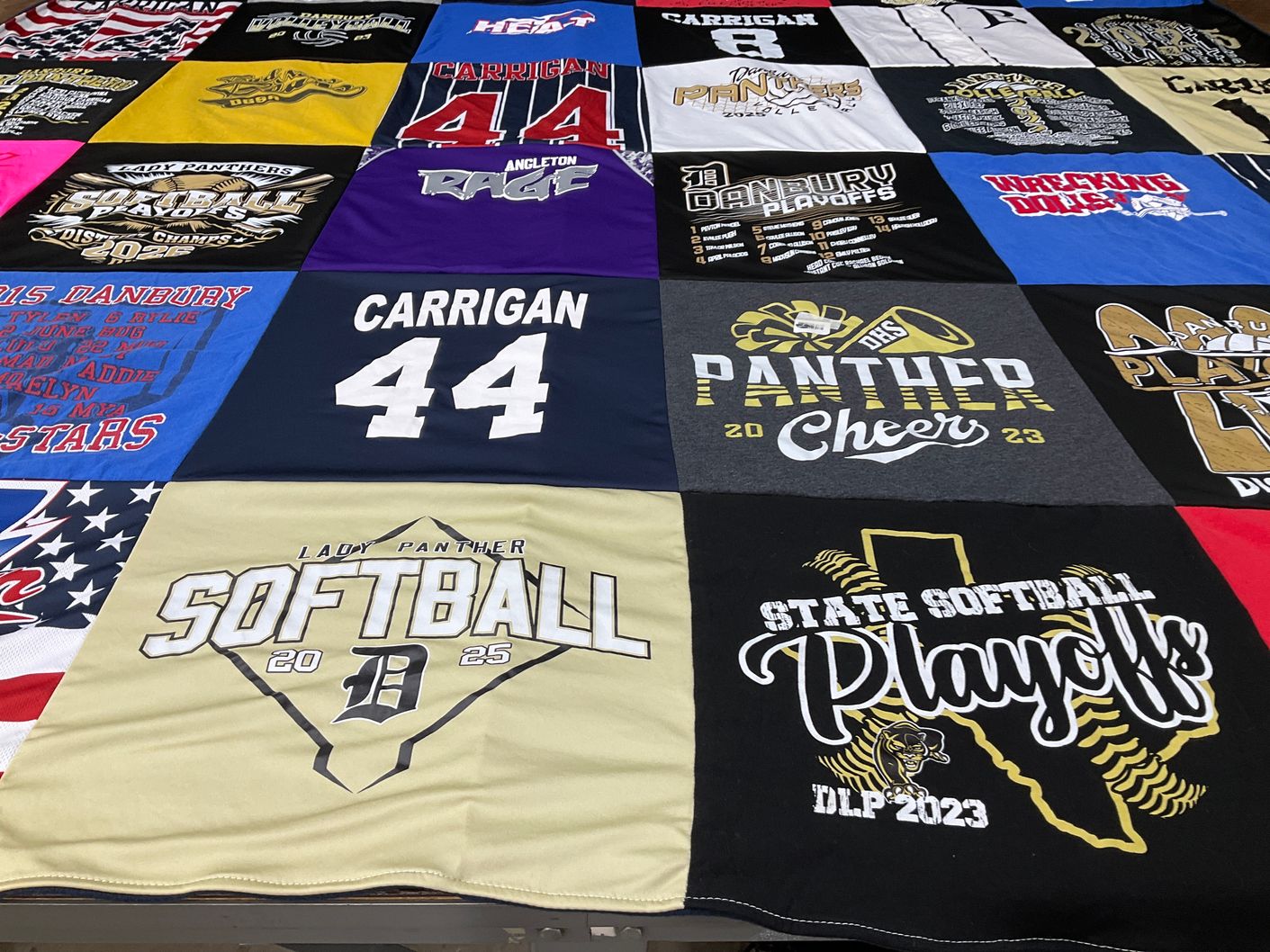 T-shirt quilt featuring lady panthers by Shauna from TX