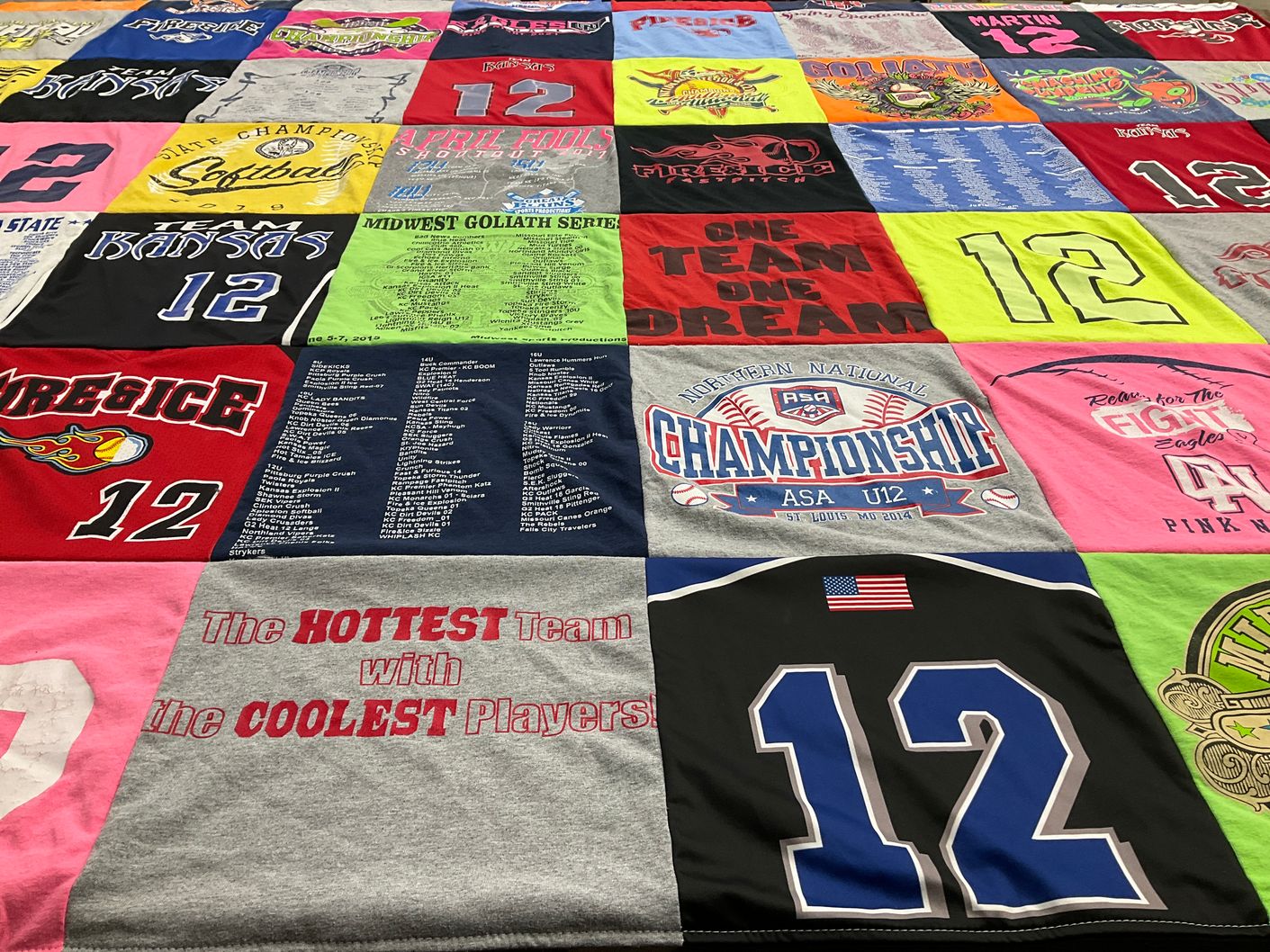 T-shirt quilt featuring team kansas by Jason from KS