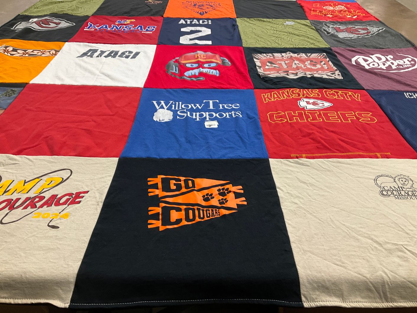 T-shirt quilt featuring kansas city chiefs by Diana from KS