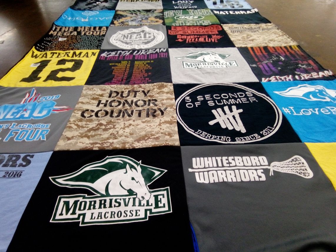 T-shirt quilt featuring morrisville lacrosse, whitesboro warriors by Linda from NY