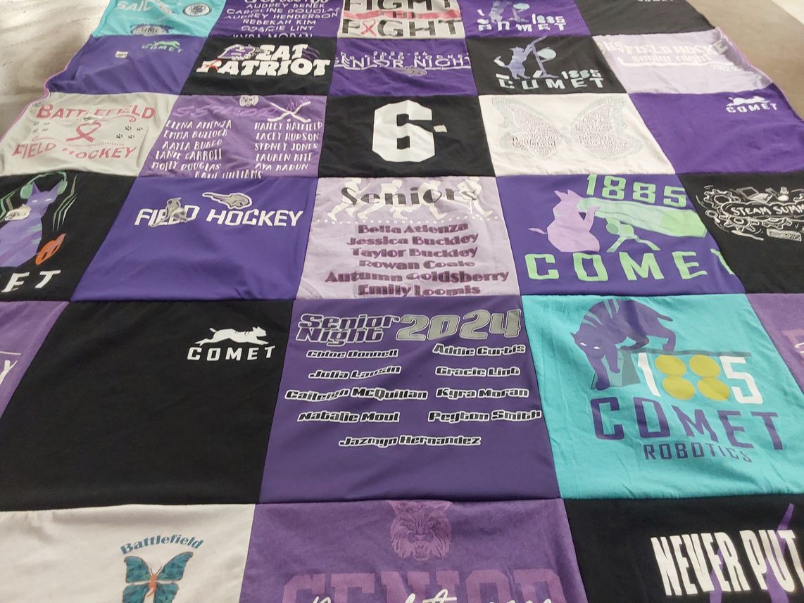 T-shirt quilt from battlefield high school by Erin from VA