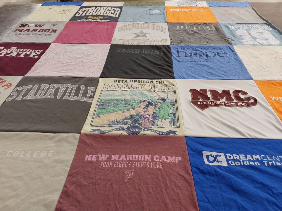T-shirt quilt featuring mississippi state university by Tammy from TN