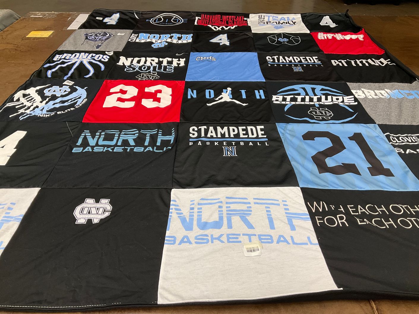 T-shirt quilt featuring north stampede basketball by Melissa from CA