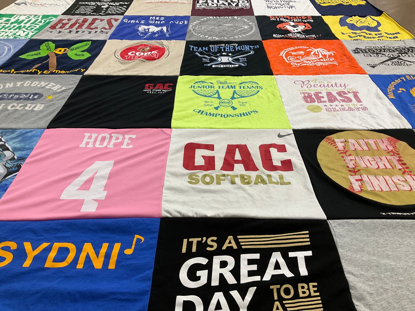 T-shirt quilt featuring gac softball by Asha from GA
