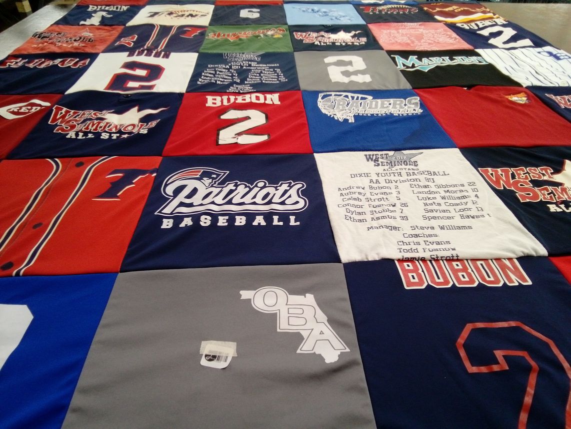 T-shirt quilt featuring patriots baseball, west seminole all stars by K from FL