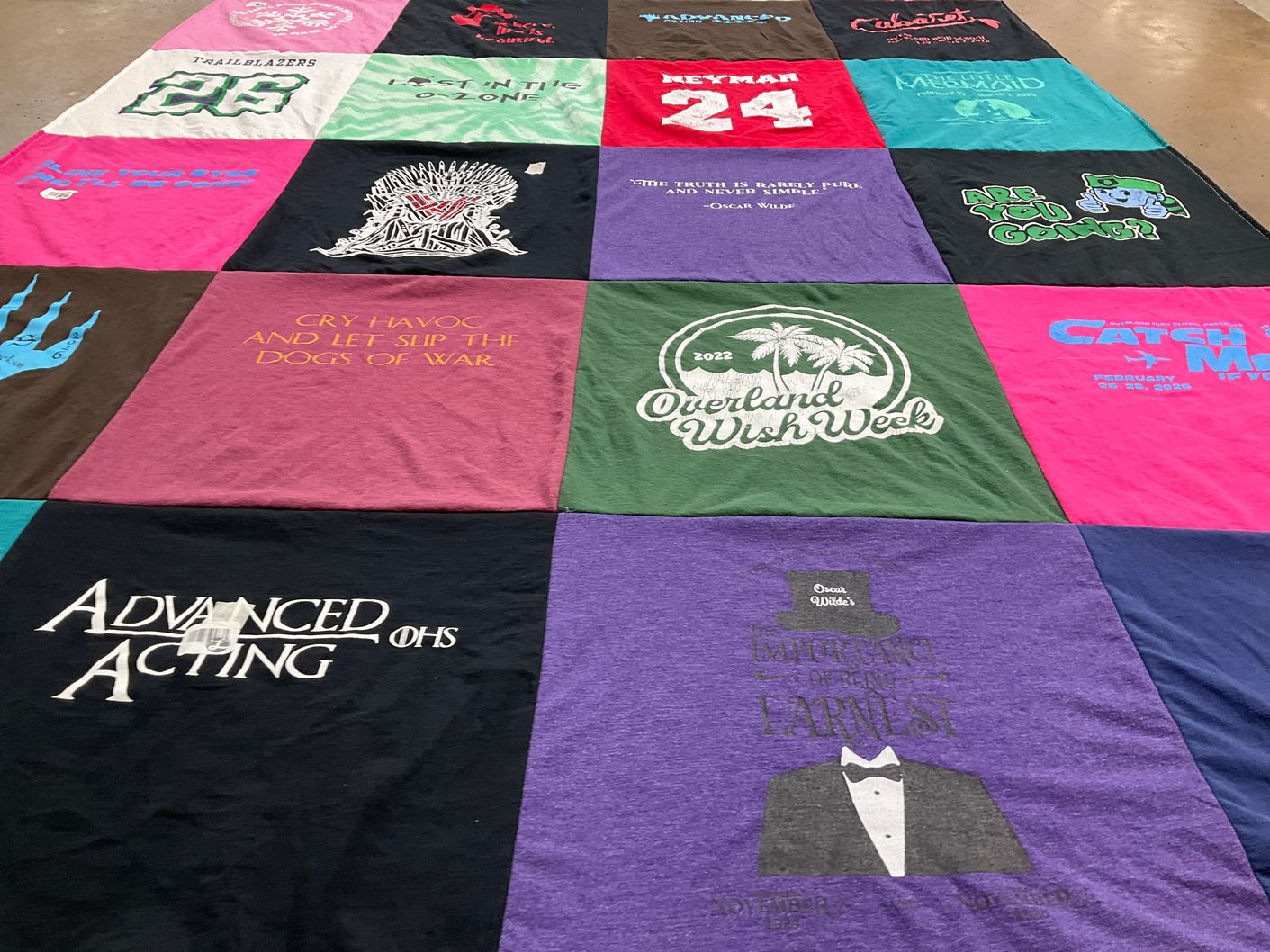 T-shirt quilt from overland high school by Aimee from CO