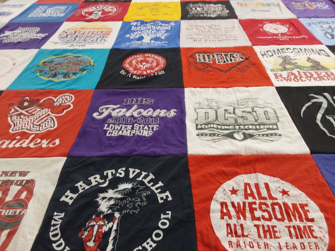 T-shirt quilt featuring dhs falcons by Belinda from SC