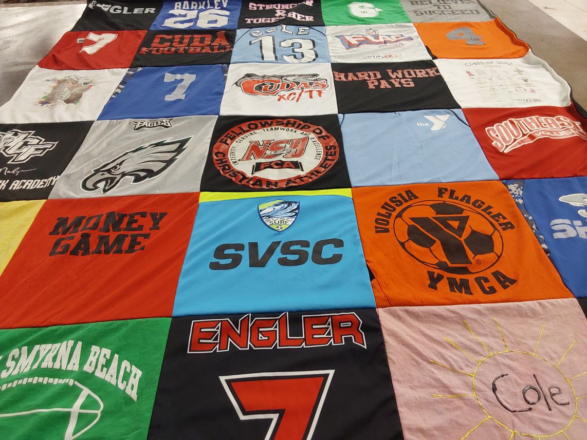 T-shirt quilt featuring cudas football, eagles by JEN from FL