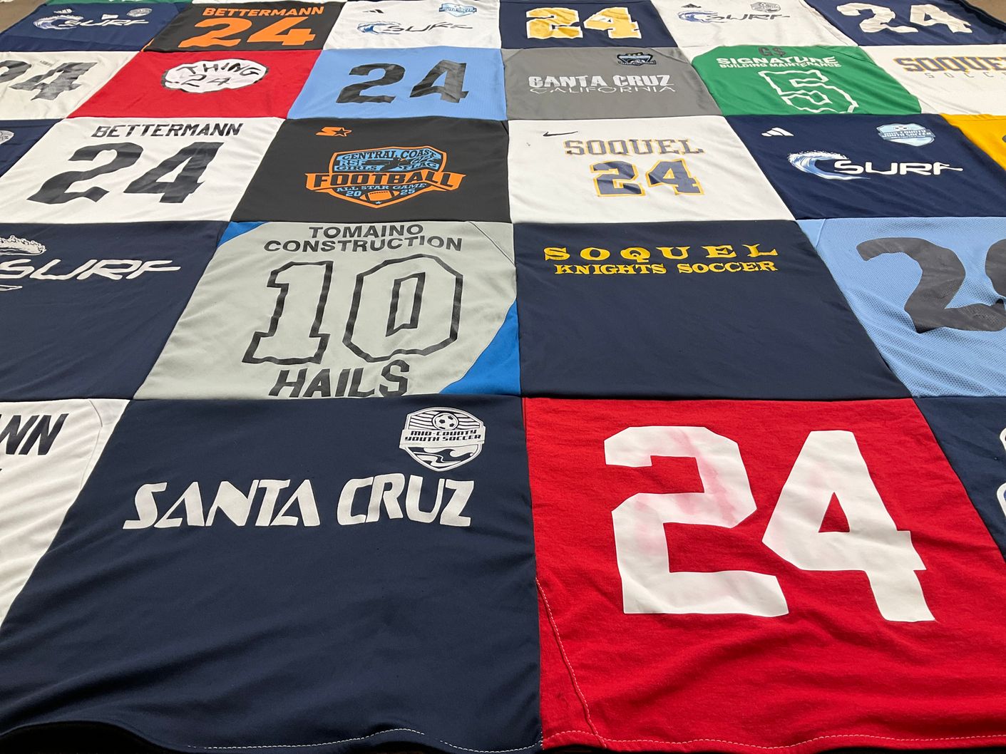 T-shirt quilt featuring soquel knights soccer by Cari from CA