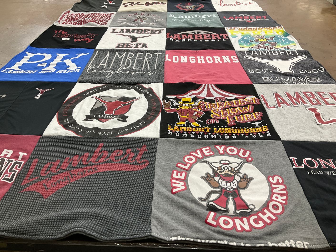 T-shirt quilt featuring lambert longhorns by Angela from GA