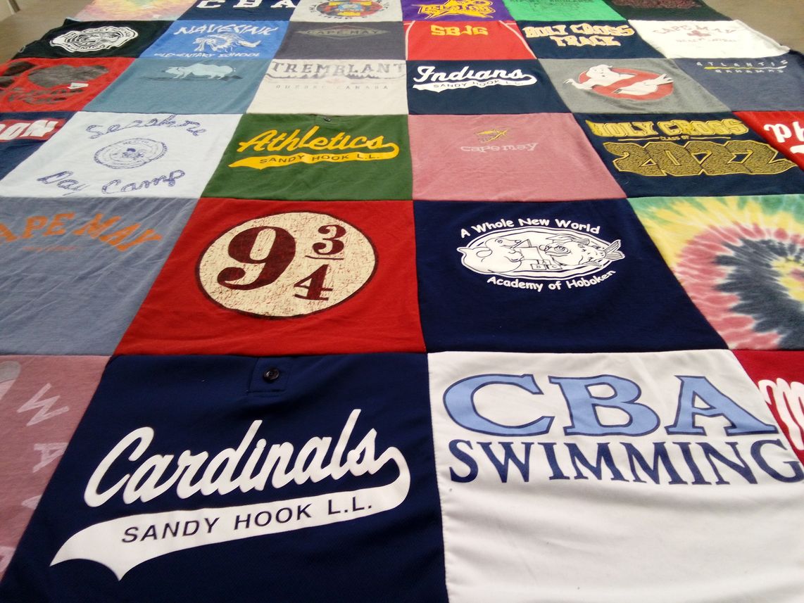 T-shirt quilt featuring cardinals, sandy hook ll by Krista from NJ