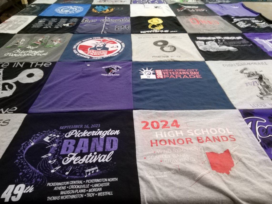 T-shirt quilt from pickerington north high school, ohio state university by Tiffany from OH