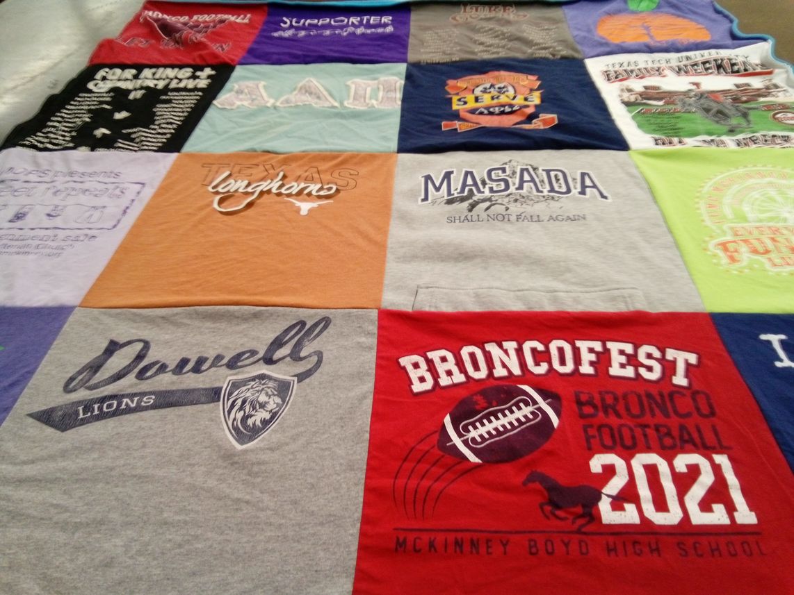 T-shirt quilt from mckinney boyd high school by Rebekah from TX