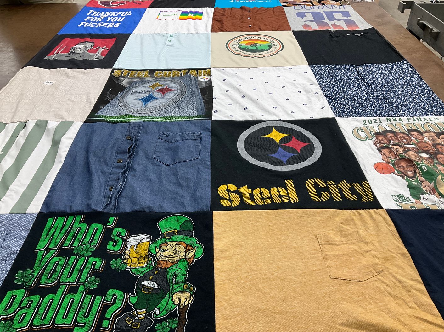 T-shirt quilt featuring pittsburgh steelers by Kasey from OH