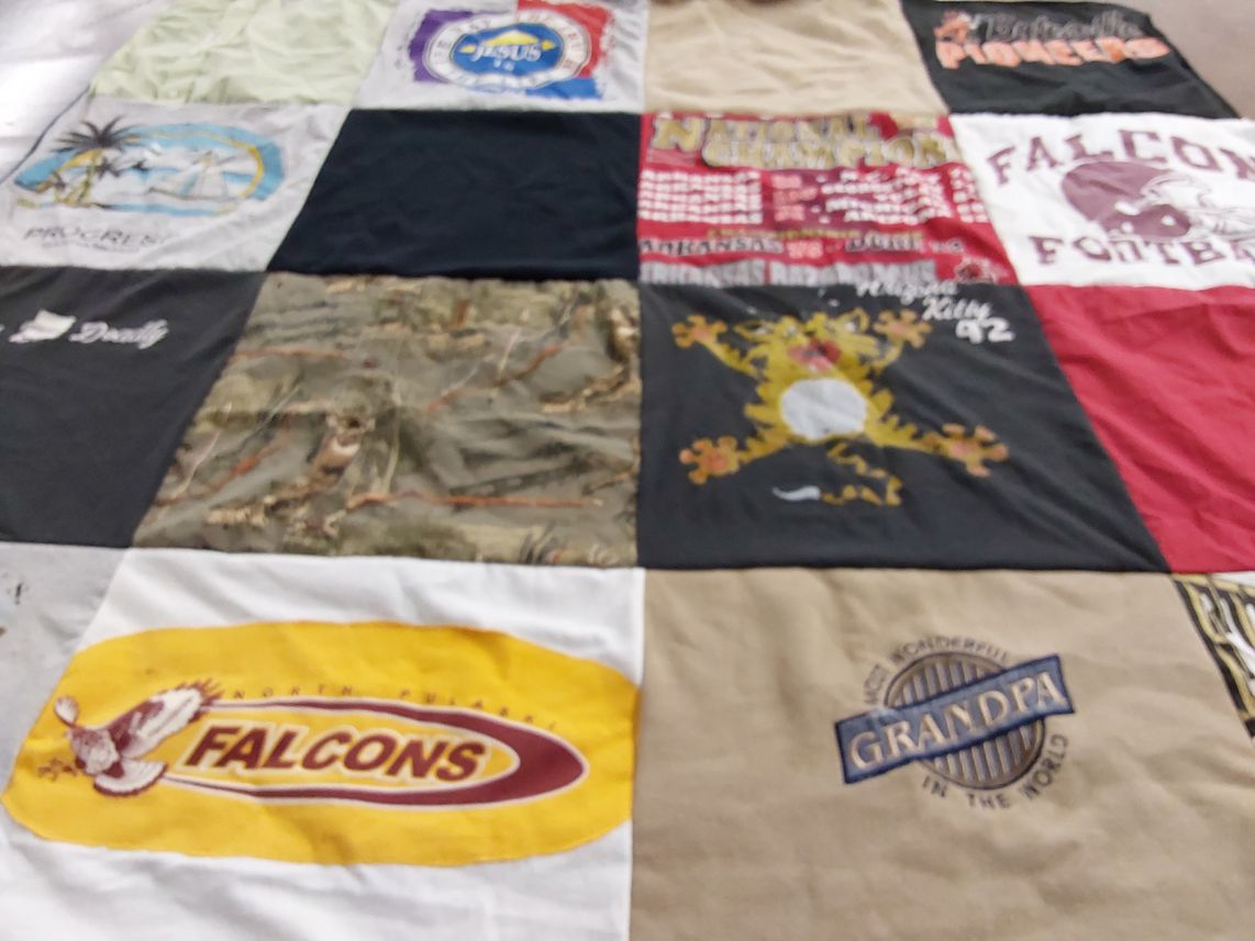 T-shirt quilt featuring falcons by Anglee from AR