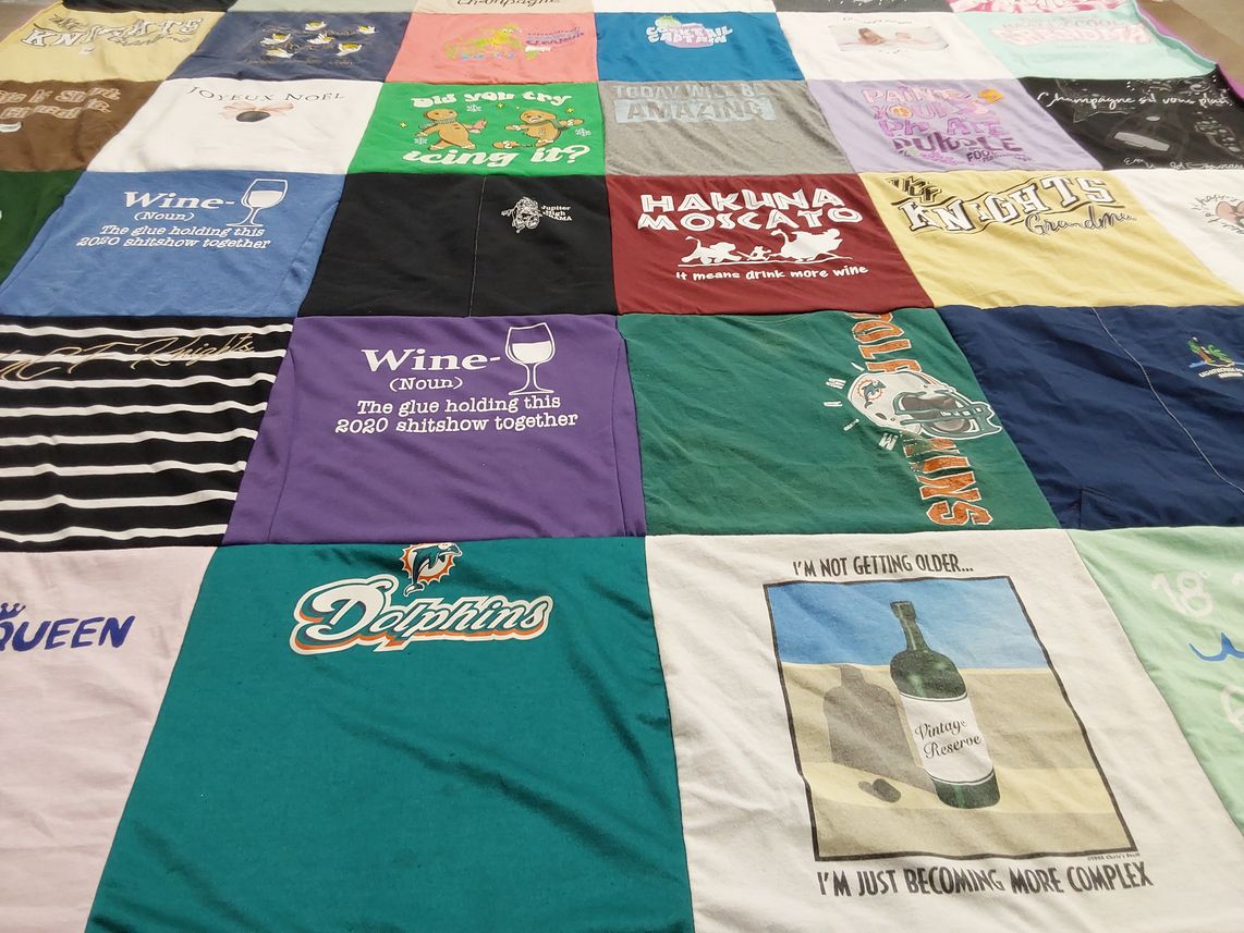 T-shirt quilt featuring miami dolphins by Michelle from FL