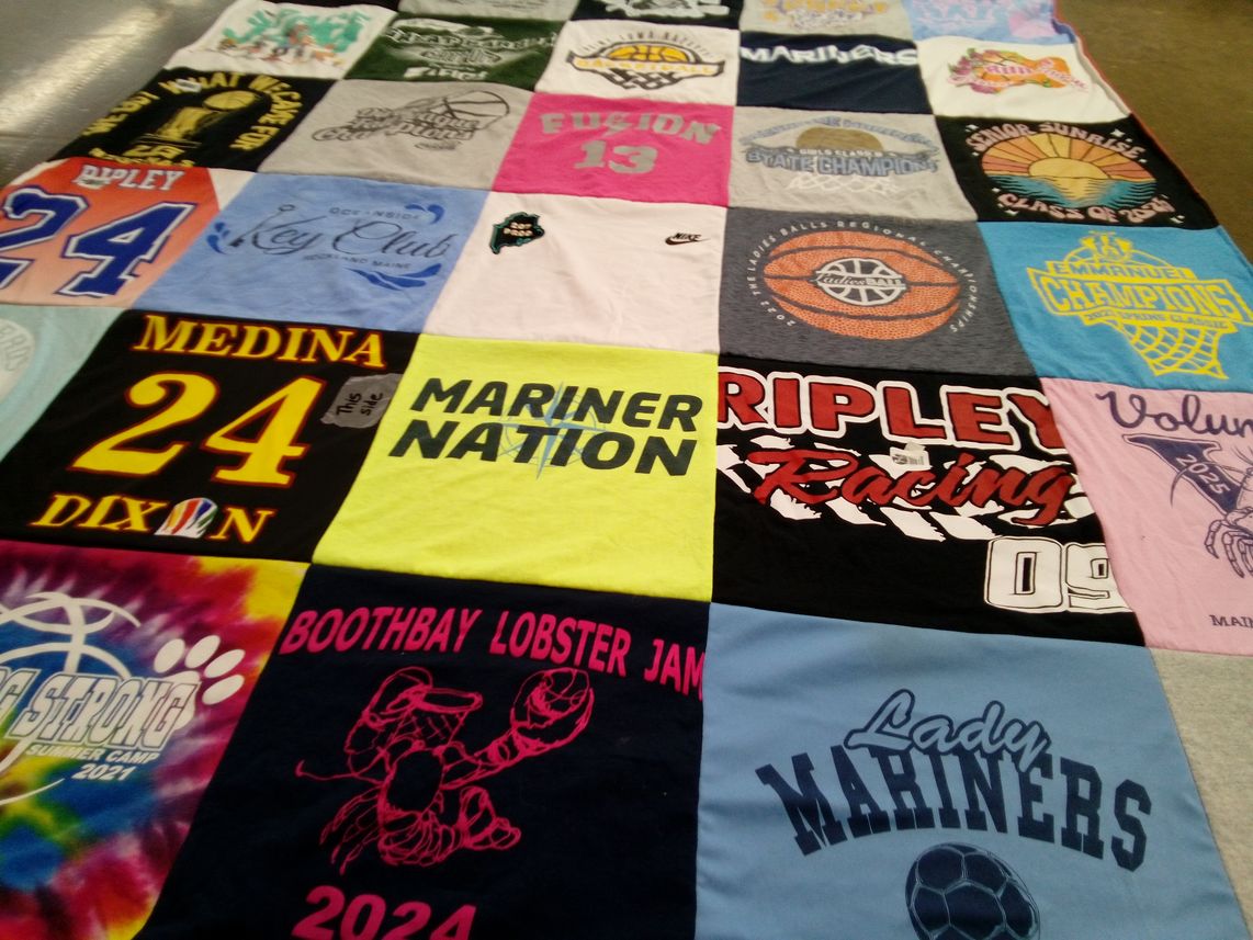 T-shirt quilt featuring lady mariners by Angela from ME