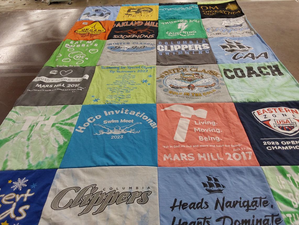 T-shirt quilt featuring columbia clippers, oakland scorpions by Margaret from MD