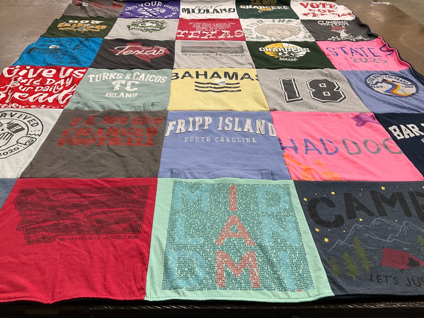 T-shirt quilt from u.h. boy high school by Gretchen from MI
