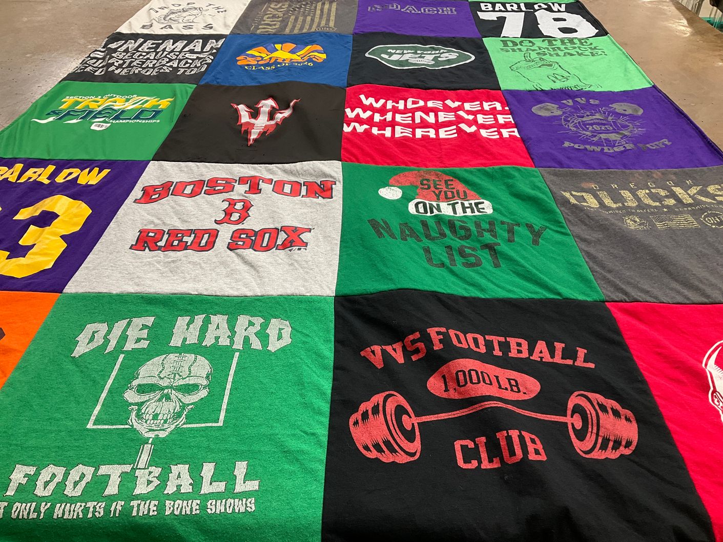 T-shirt quilt featuring portland state university football team by Bonnie from NY