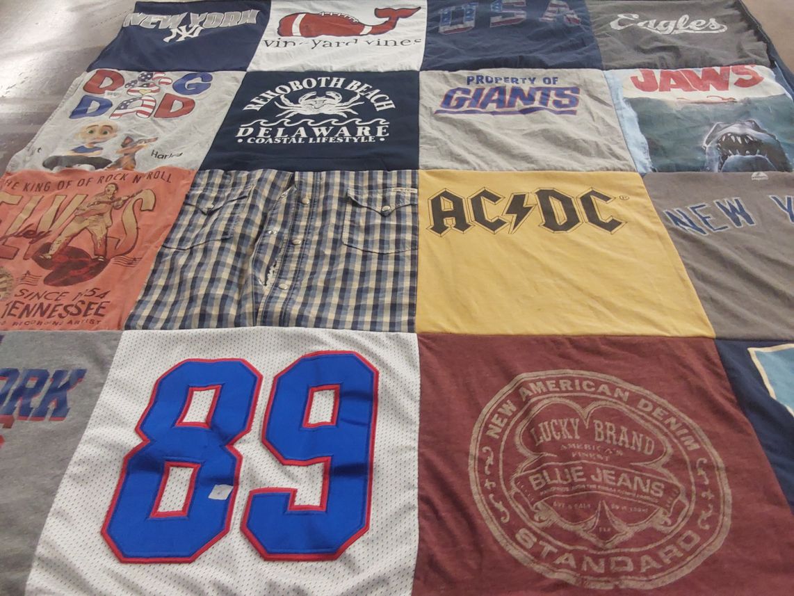 T-shirt quilt featuring new york giants, eagles by Barbara-Ann from DE