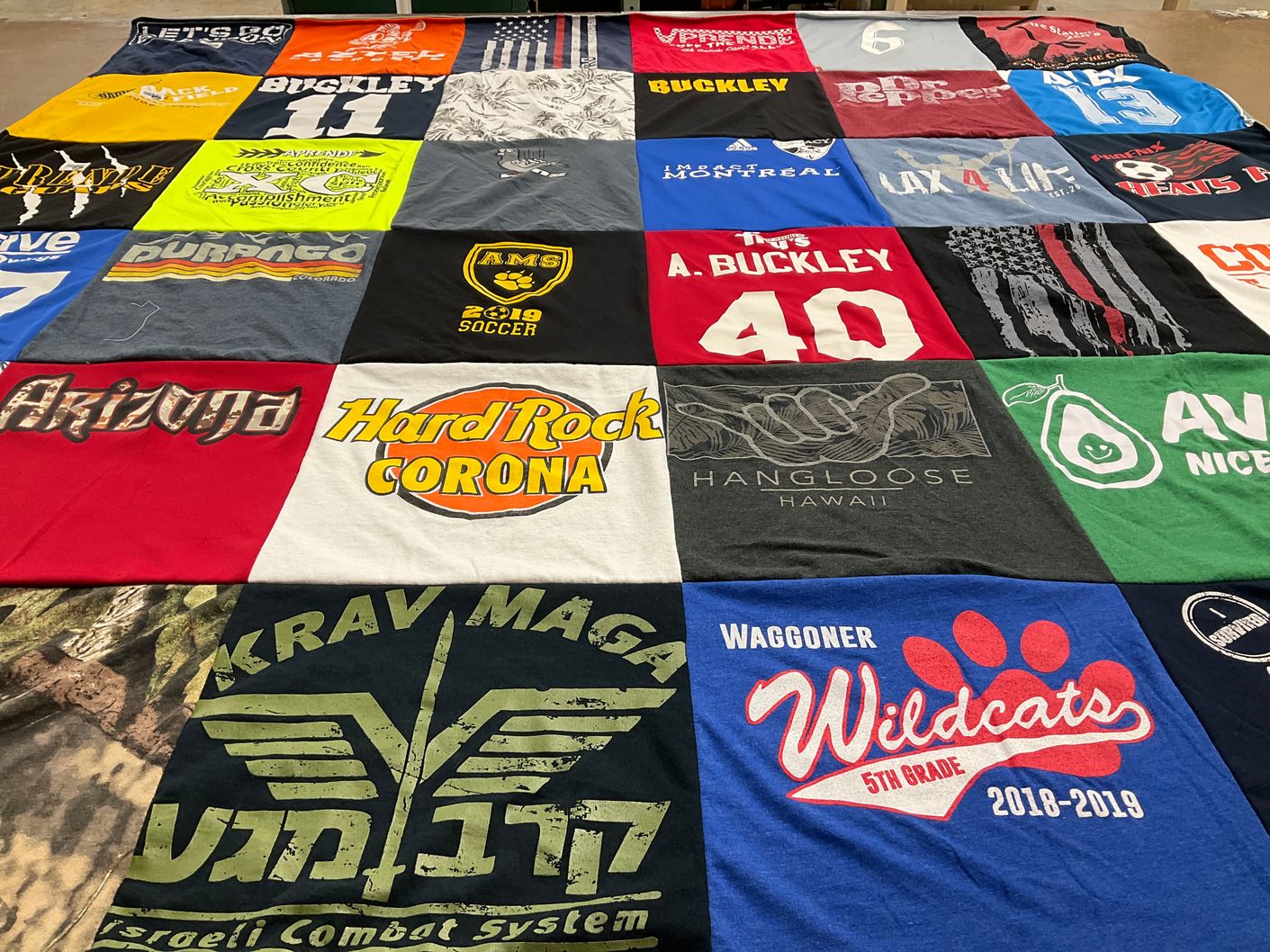 T-shirt quilt from waggs, wagoner elementary school by Stephanie from AZ
