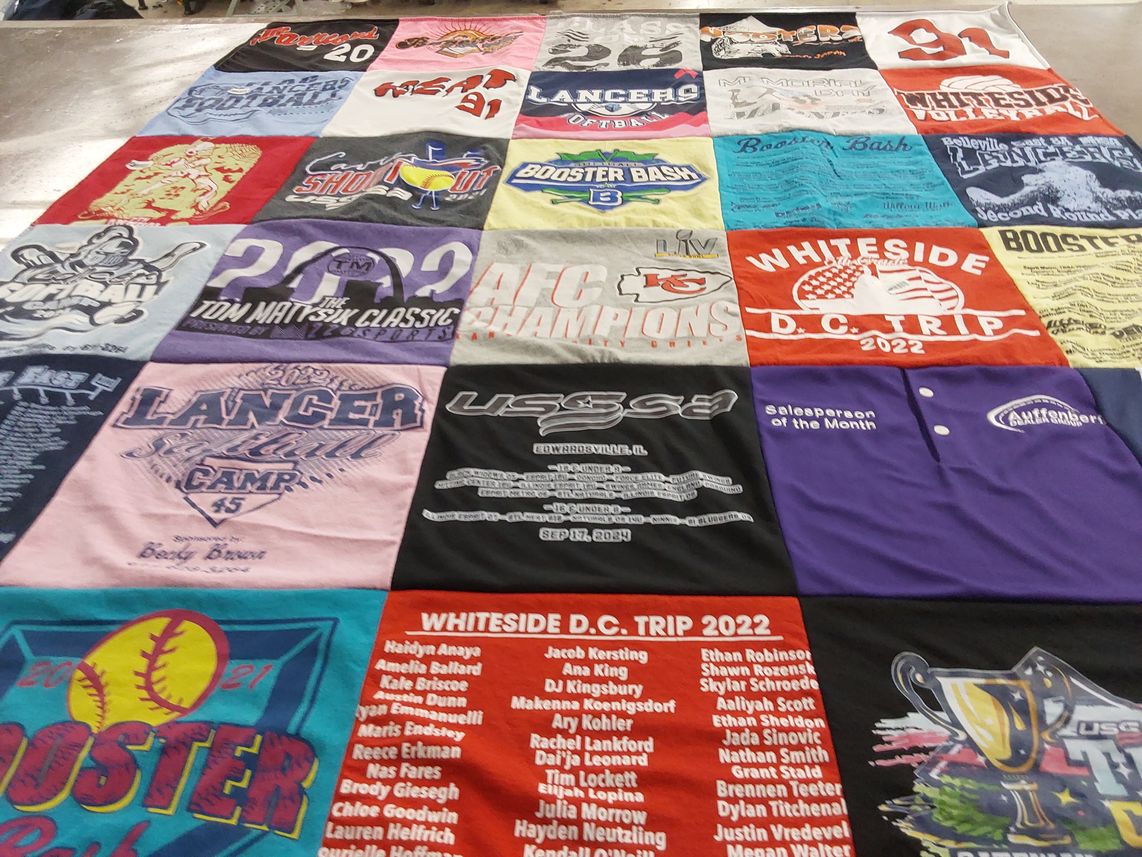 T-shirt quilt featuring lancers, whiteside by Kristy from IL
