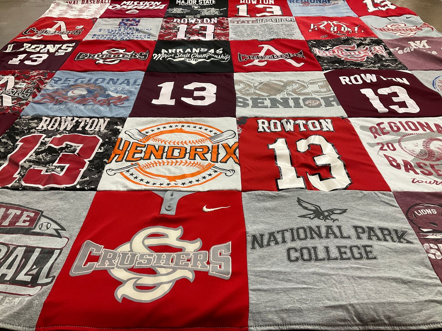 T-shirt quilt featuring rowton, crushers by Holly from AR