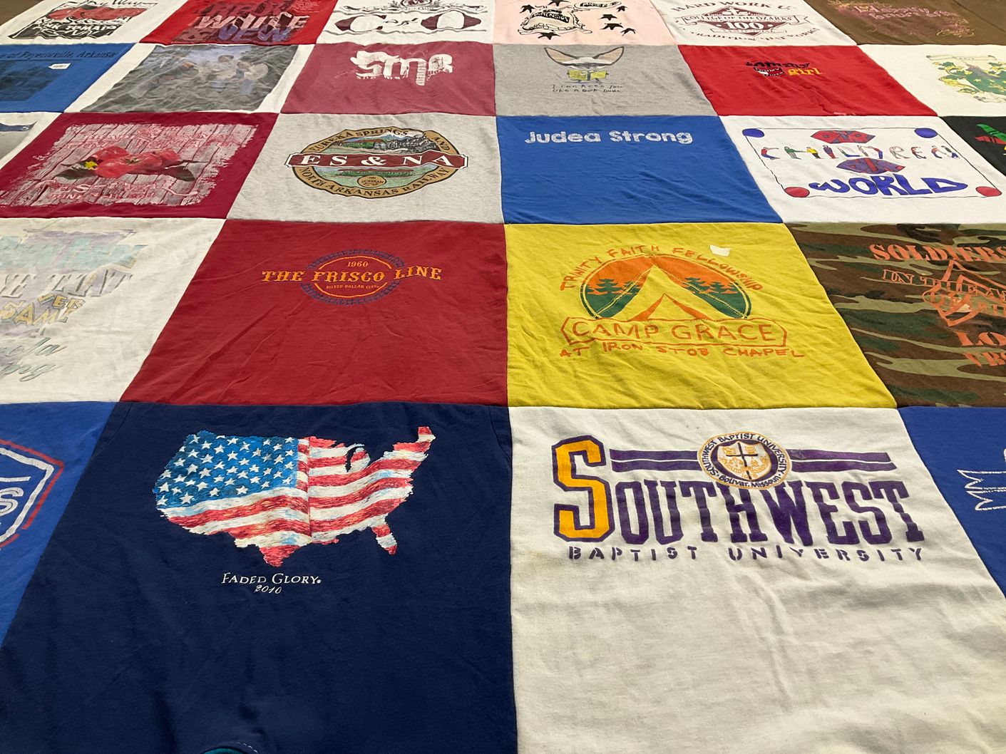 T-shirt quilt from southwest baptist university by Mark from AR