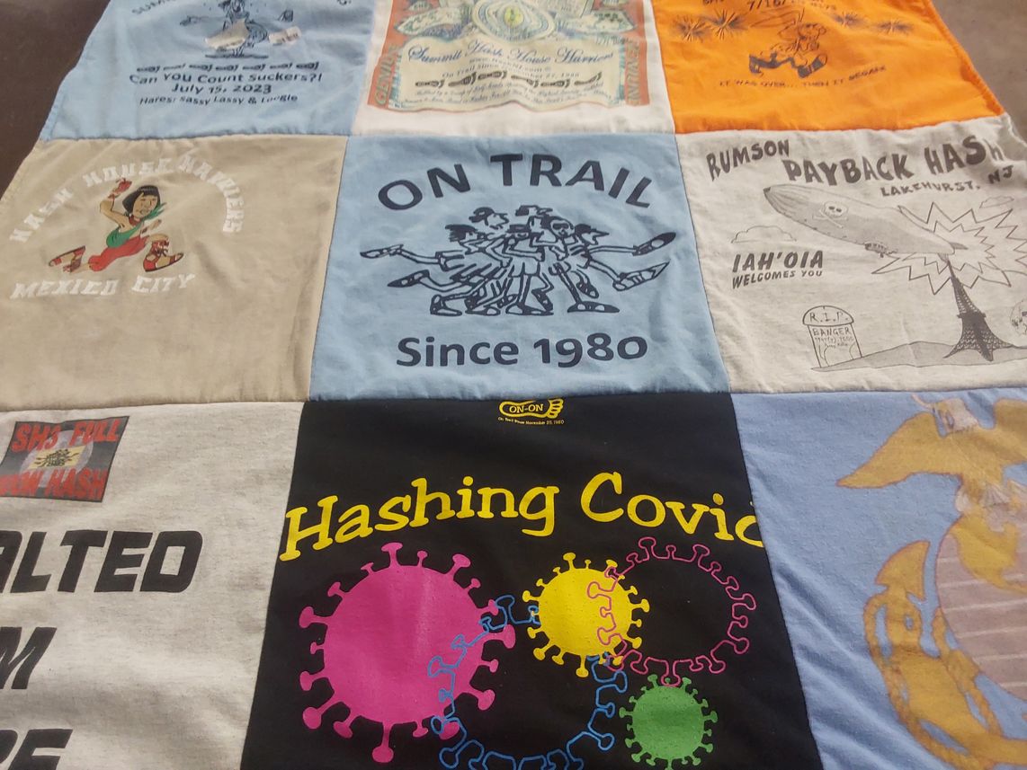T-shirt quilt with hashing themes by Michael from NJ