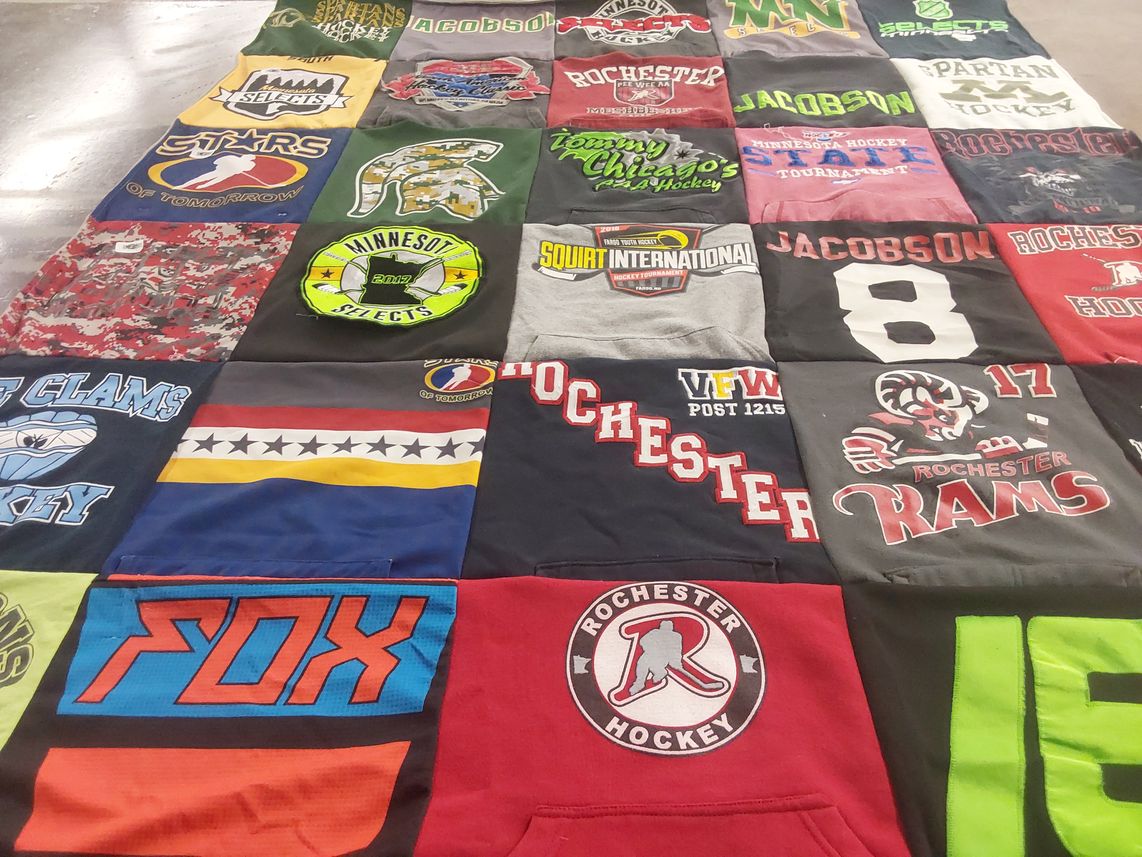 T-shirt quilt featuring rochester rams hockey, minnesota select hockey by Dyan from MN