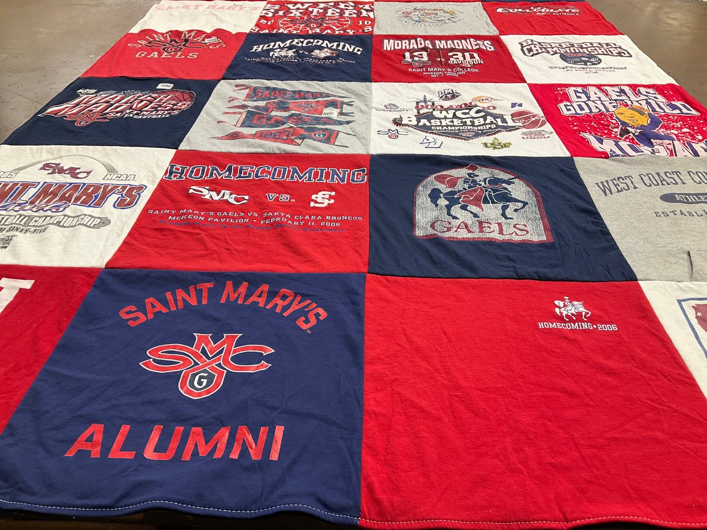 T-shirt quilt from saint mary's college by Megan from CA