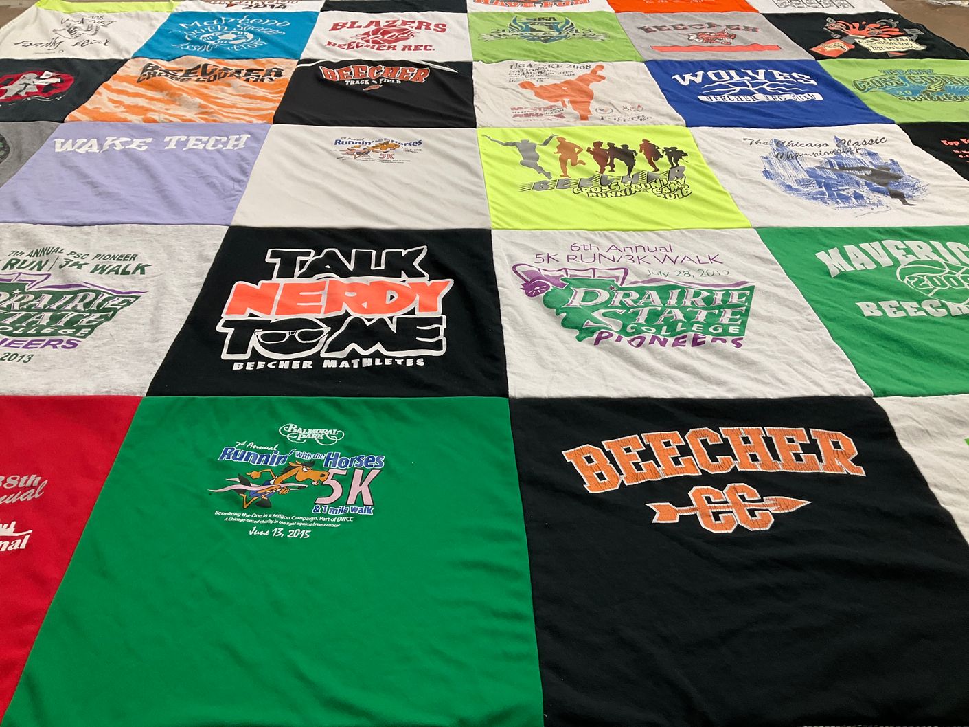 T-shirt quilt featuring beecher cross country by BARBARA from IL