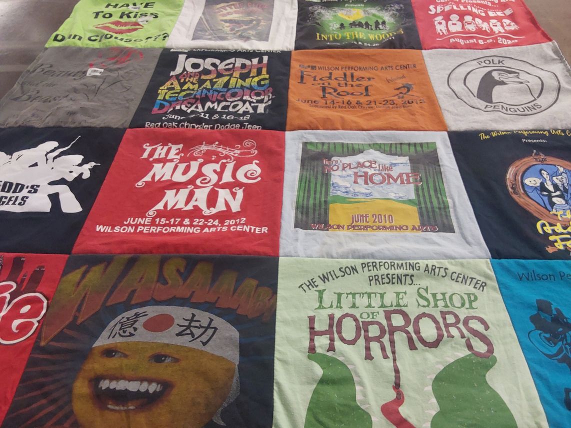 T-shirt quilt featuring polk penguins by Kara from IA