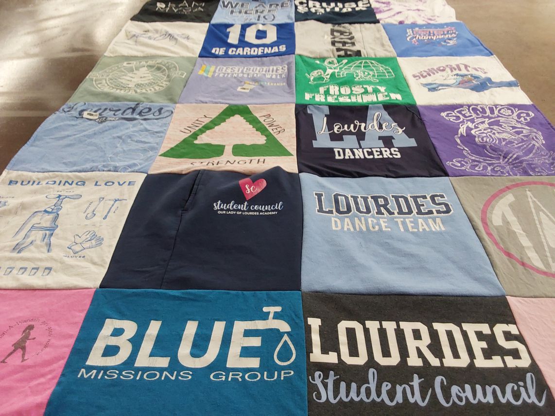 T-shirt quilt featuring lourdes dance team by Ana from FL