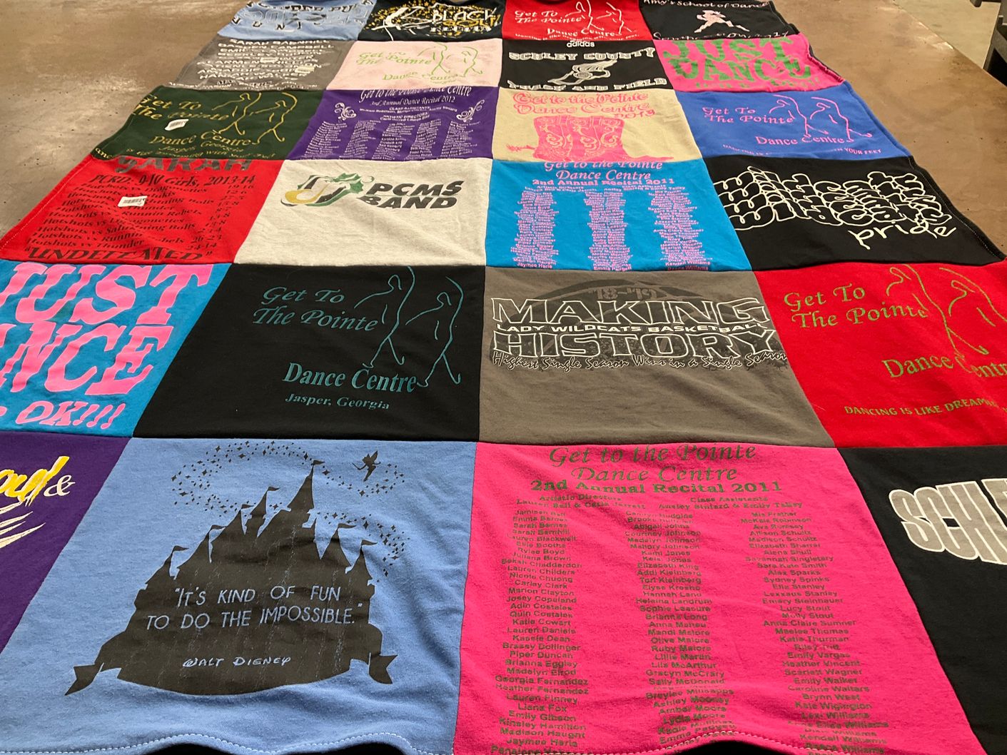 T-shirt quilt featuring lady wildcats basketball by Wende from KY