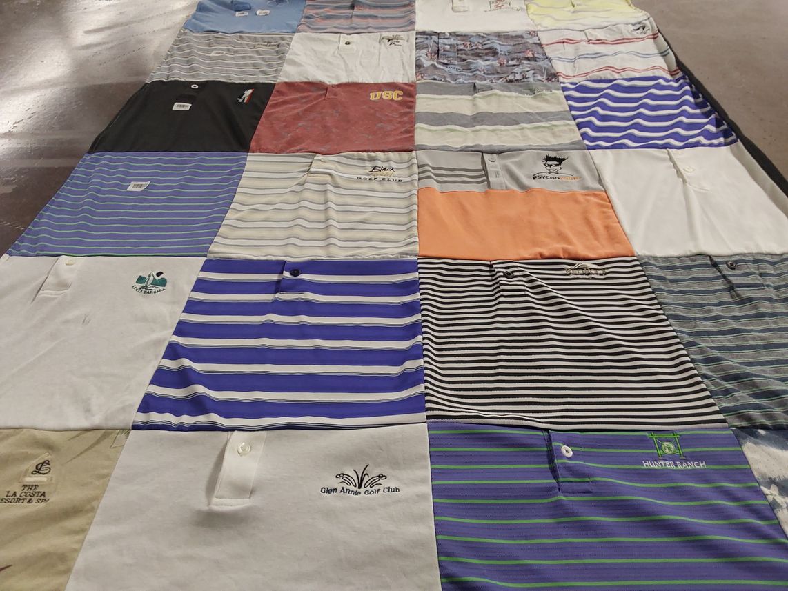 T-shirt quilt with golf, sports themes by TonyFrances from CA