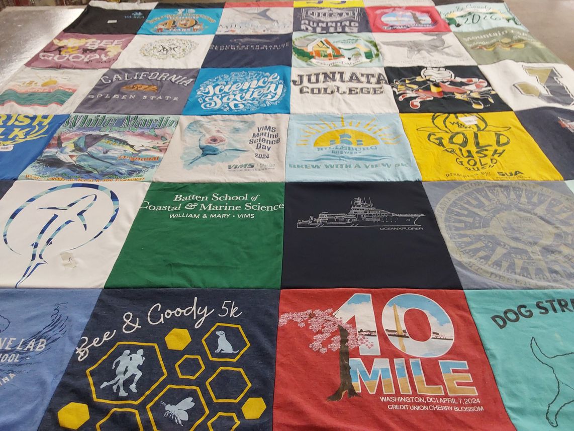 T-shirt quilt from juniata college by Quinn from VA