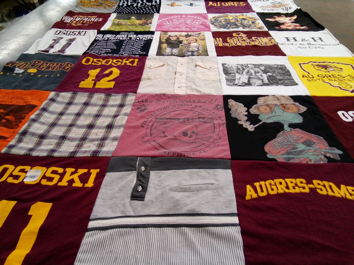 T-shirt quilt featuring au gres-sims baseball team by melissa from MI