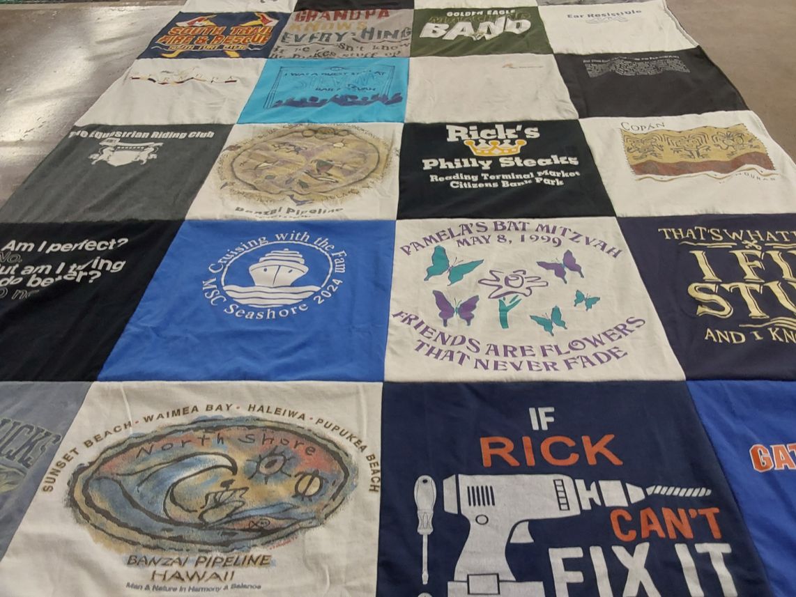 T-shirt quilt with family, crafting themes by Richard from FL