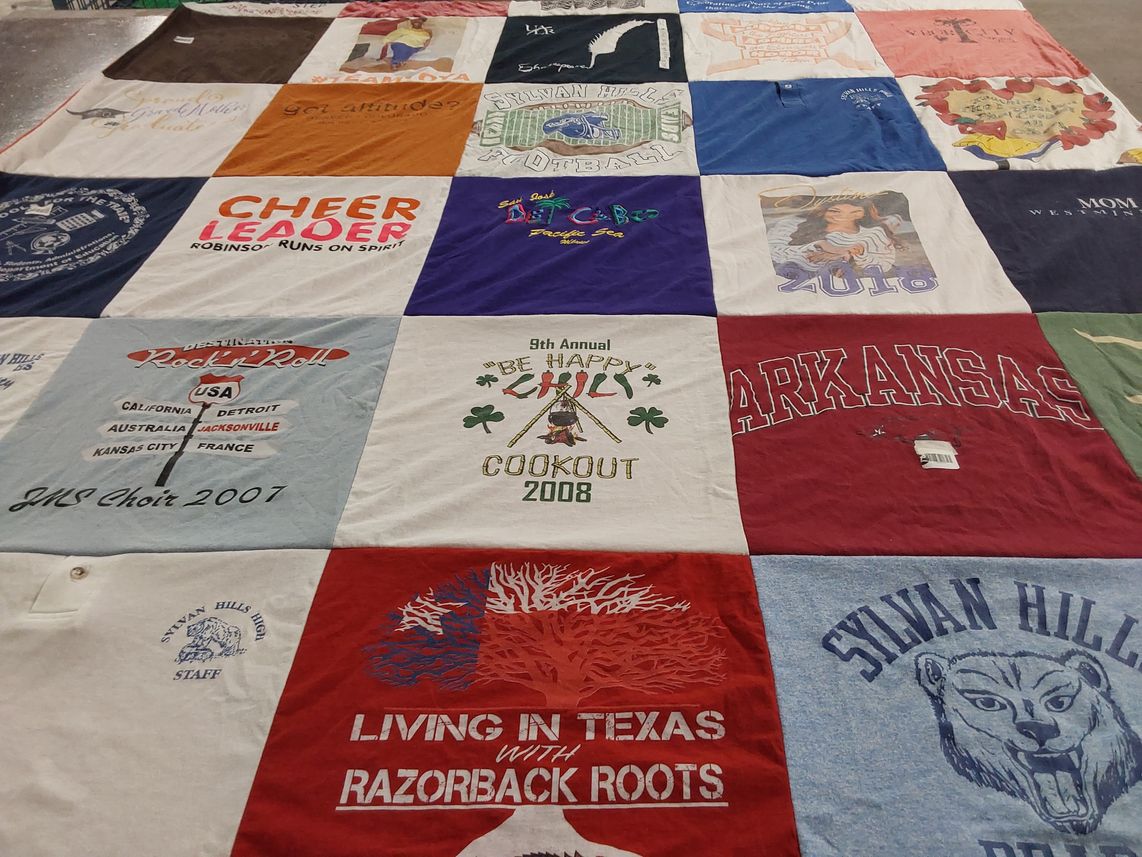 T-shirt quilt from swan hills high school by Kimala from FL